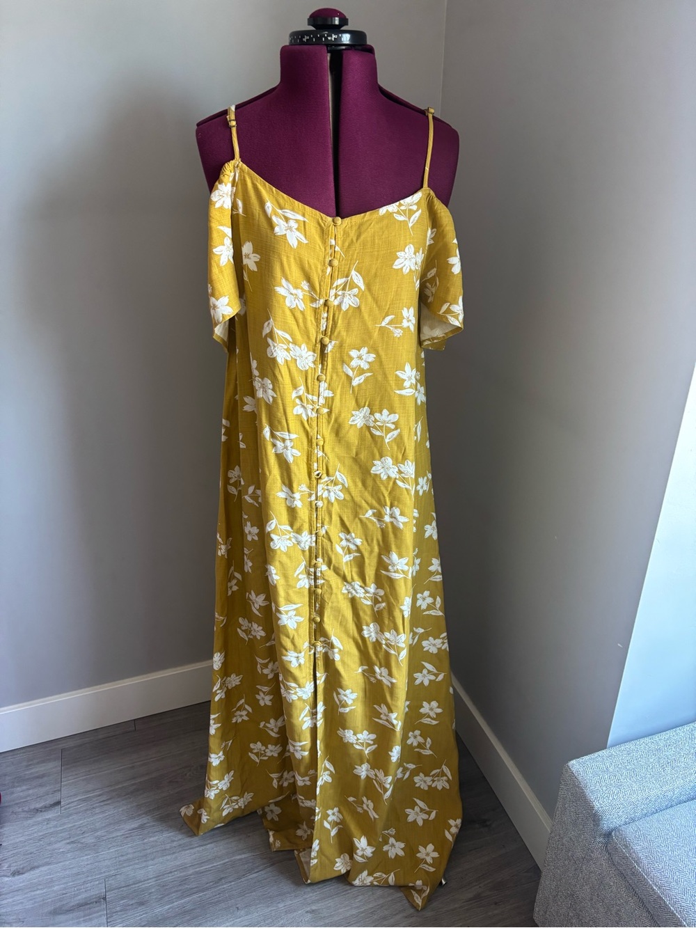 Billabong x Sincerely Jules Floral Cold-Shoulder Maxi Dress